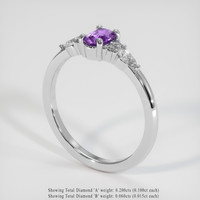 0.51 Ct. Sapphire Ring, 14K White Gold 2