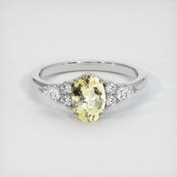1.02 Ct. Yellow Sapphire Ring, 14K White Gold 1