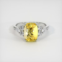 4.38 Ct. Yellow Sapphire Ring, 14K White Gold 1
