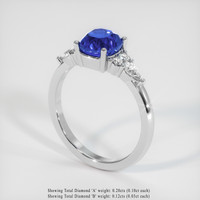 2.04 Ct. Blue Sapphire Ring, 18K White Gold 2