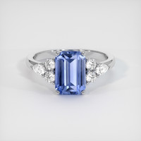 3.04 Ct. Blue Sapphire Ring, 18K White Gold 1