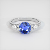 1.74 Ct. Blue Sapphire Ring, 18K White Gold 1