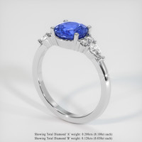 1.74 Ct. Blue Sapphire Ring, 18K White Gold 2