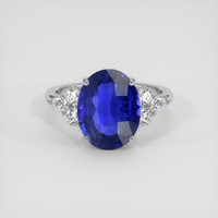 4.99 Ct. Blue Sapphire Ring, 18K White Gold 1