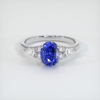 1.76 Ct. Blue Sapphire Ring, 18K White Gold 1