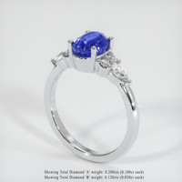 1.76 Ct. Blue Sapphire Ring, 18K White Gold 2