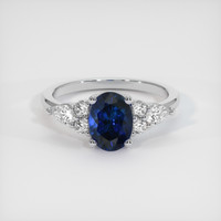 0.98 Ct. Blue Sapphire Ring, 18K White Gold 1