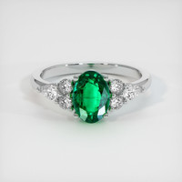 1.21 Ct. Emerald Ring, 18K White Gold 1