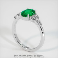 1.21 Ct. Emerald Ring, 18K White Gold 2