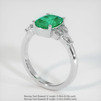 1.32 Ct. Emerald Ring, 18K White Gold 2