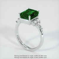 3.53 Ct. Emerald Ring, 18K White Gold 2
