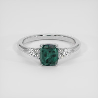 1.15 Ct. Green to Purple Alexandrite Ring, 18K White Gold 1