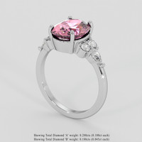 2.78 Ct. Pink Malaya Garnet Ring, 18K White Gold 2