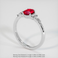 1.17 Ct. Ruby Ring, 18K White Gold 2