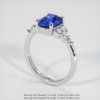 1.79 Ct. Blue Sapphire Ring, 18K White Gold 2