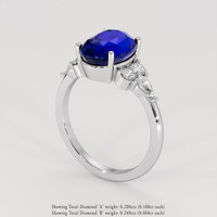 4.13 Ct. Blue Sapphire Ring, 18K White Gold 2