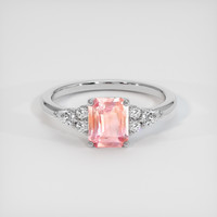 1.68 Ct. Padparadscha Sapphire Ring, 18K White Gold 1