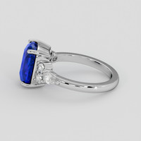 3.87 Ct. Blue Sapphire Ring, 18K White Gold 4