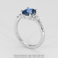 1.53 Ct. Blue Sapphire Ring, 18K White Gold 2