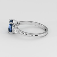 1.53 Ct. Blue Sapphire Ring, 18K White Gold 4