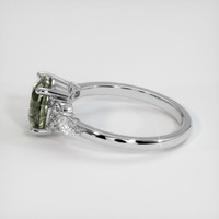 2.38 Ct. Green Sapphire Ring, 18K White Gold 4