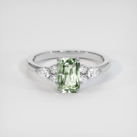 1.83 Ct. Green Sapphire Ring, 18K White Gold 1