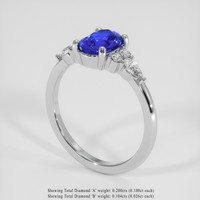 1.20 Ct. Blue Sapphire Ring, 18K White Gold 2