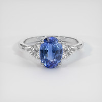 2.58 Ct. Blue Sapphire Ring, 18K White Gold 1