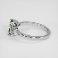 1.17 Ct. Bluish Green Sapphire Ring, 18K White Gold 4