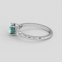 2.08 Ct. Bluish Green Sapphire Ring, 18K White Gold 4