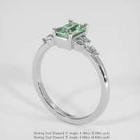 1.12 Ct. Green Sapphire Ring, 18K White Gold 2
