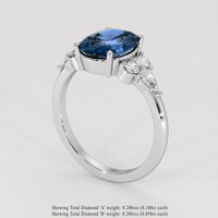2.64 Ct. Blue Sapphire Ring, 18K White Gold 2