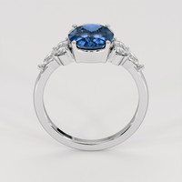 2.64 Ct. Blue Sapphire Ring, 18K White Gold 3