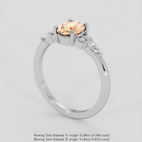 1.20 Ct. Padparadscha Sapphire Ring, 18K White Gold 2