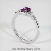0.81 Ct. Sapphire Ring, 18K White Gold 2