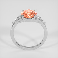 3.00 Ct. Padparadscha Sapphire Ring, 18K White Gold 3