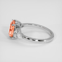 3.00 Ct. Padparadscha Sapphire Ring, 18K White Gold 4
