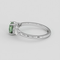 1.19 Ct. Green Sapphire Ring, 18K White Gold 4