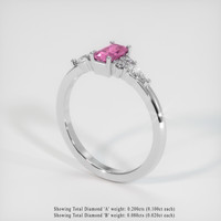 0.55 Ct. Pink Sapphire Ring, 18K White Gold 2