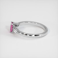 0.55 Ct. Pink Sapphire Ring, 18K White Gold 4