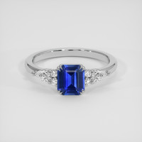 1.08 Ct. Blue Sapphire Ring, 18K White Gold 1