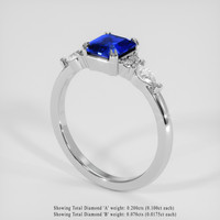 1.08 Ct. Blue Sapphire Ring, 18K White Gold 2