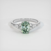 1.71 Ct. Green Sapphire Ring, 18K White Gold 1