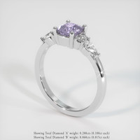 0.74 Ct. Purple Sapphire Ring, 18K White Gold 2