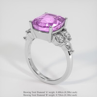 9.13 Ct. Purple Sapphire Ring, 18K White Gold 2