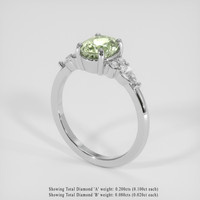 1.44 Ct. Yellowish Green Sapphire Ring, 18K White Gold 2