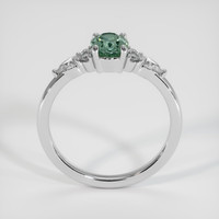 0.70 Ct. Bluish Green Sapphire Ring, 18K White Gold 3