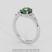 1.40 Ct. Green Sapphire Ring, 18K White Gold 2