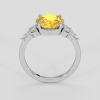 3.09 Ct. Yellow Sapphire Ring, 18K White Gold 3