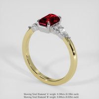 1.01 Ct. Ruby Ring, 14K White & Yellow 2